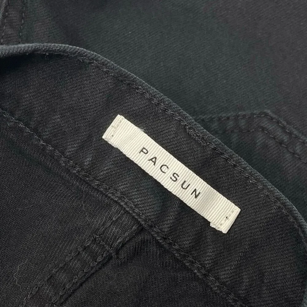 PacSun Baggy Jean Denim Jean Shorts Black Distressed Button Fly Women’s Size 25